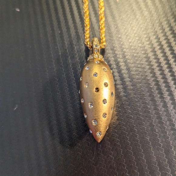 Swarovski Brushed Gold Teardrop Pendant - Picture 2 of 3
